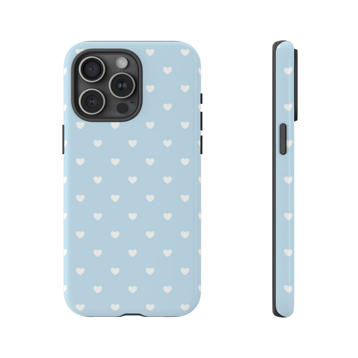 Pastel Blue Tiny Heart Pattern Phone Case