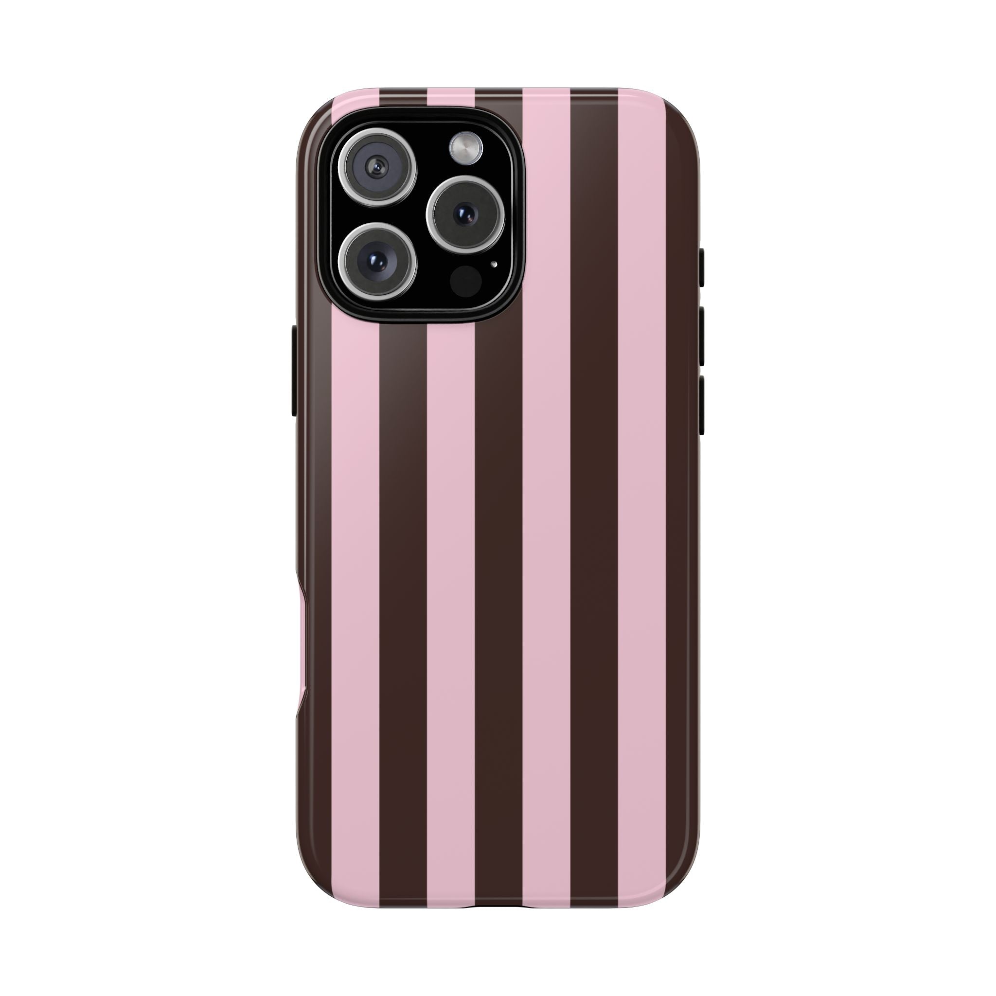 Pink and Brown Stripe Phone Case