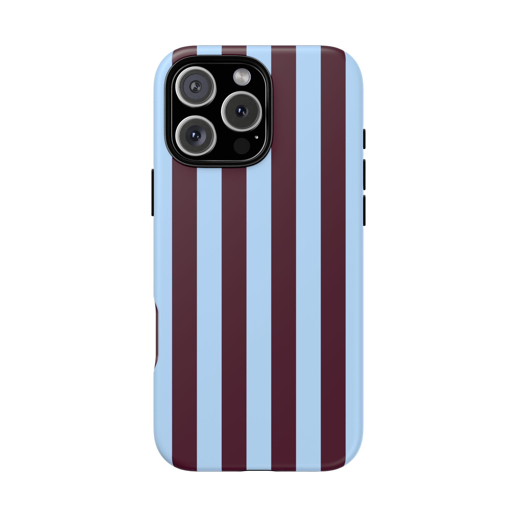 Maroon and Sky Blue Vertical Stripes Phone Case