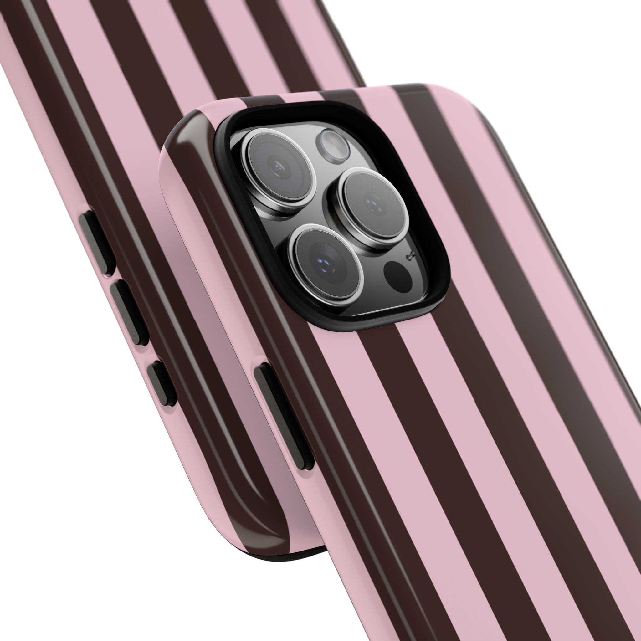 Pink and Brown Stripe Phone Case