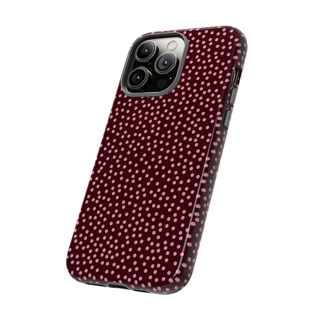 Burgundy Confetti Dot Tough Phone Case