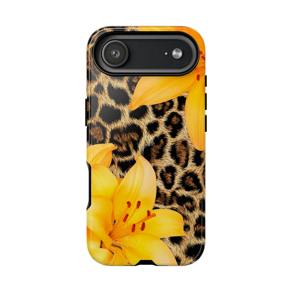 Yellow Lily Leopard Phone Case