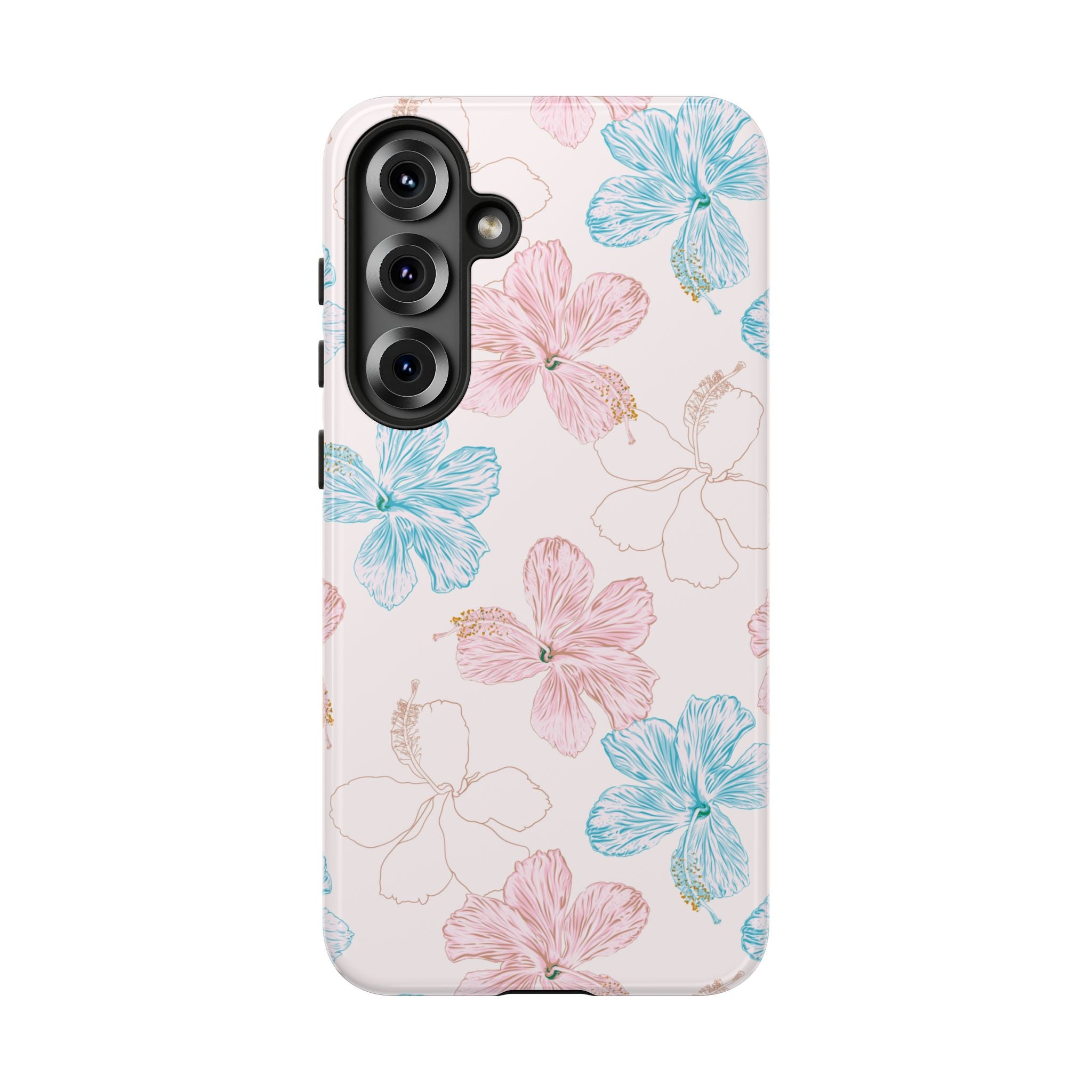 Pink & Blue Hibiscus Phone Case