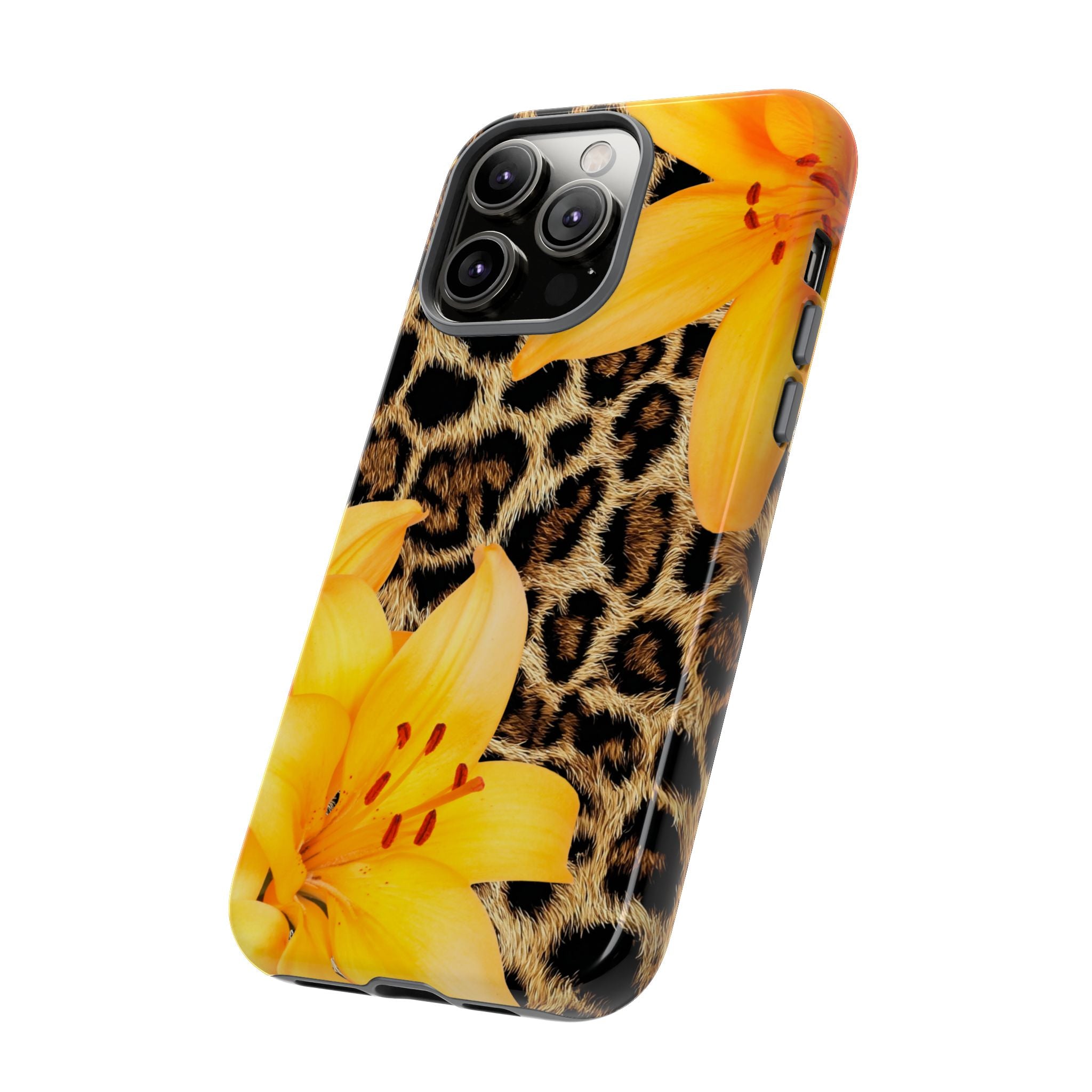 Yellow Lily Leopard Phone Case