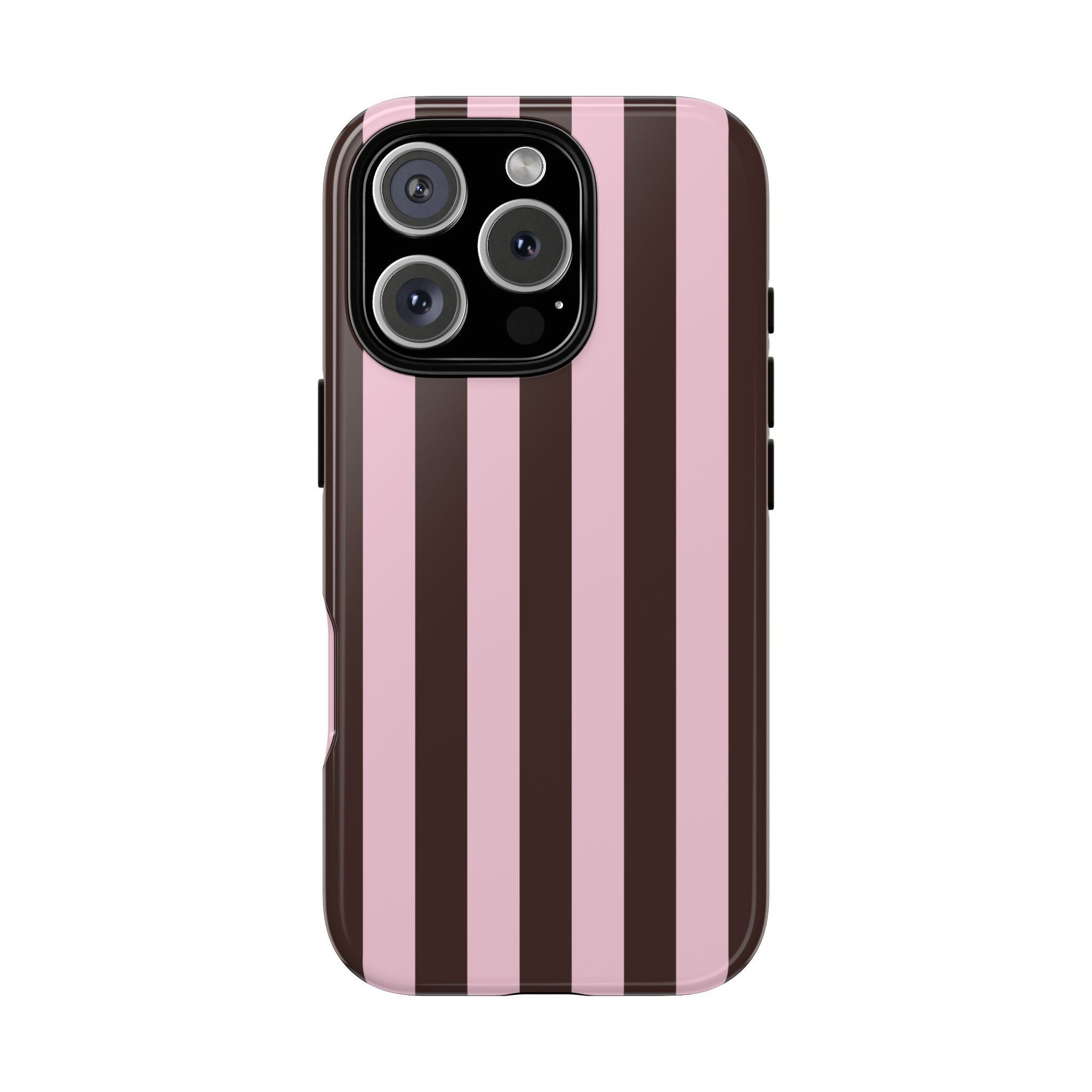 Pink and Brown Stripe Phone Case