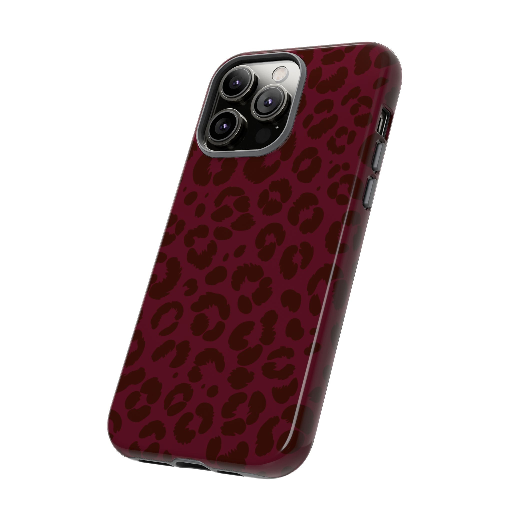 Burgundy Leopard Print Phone Case