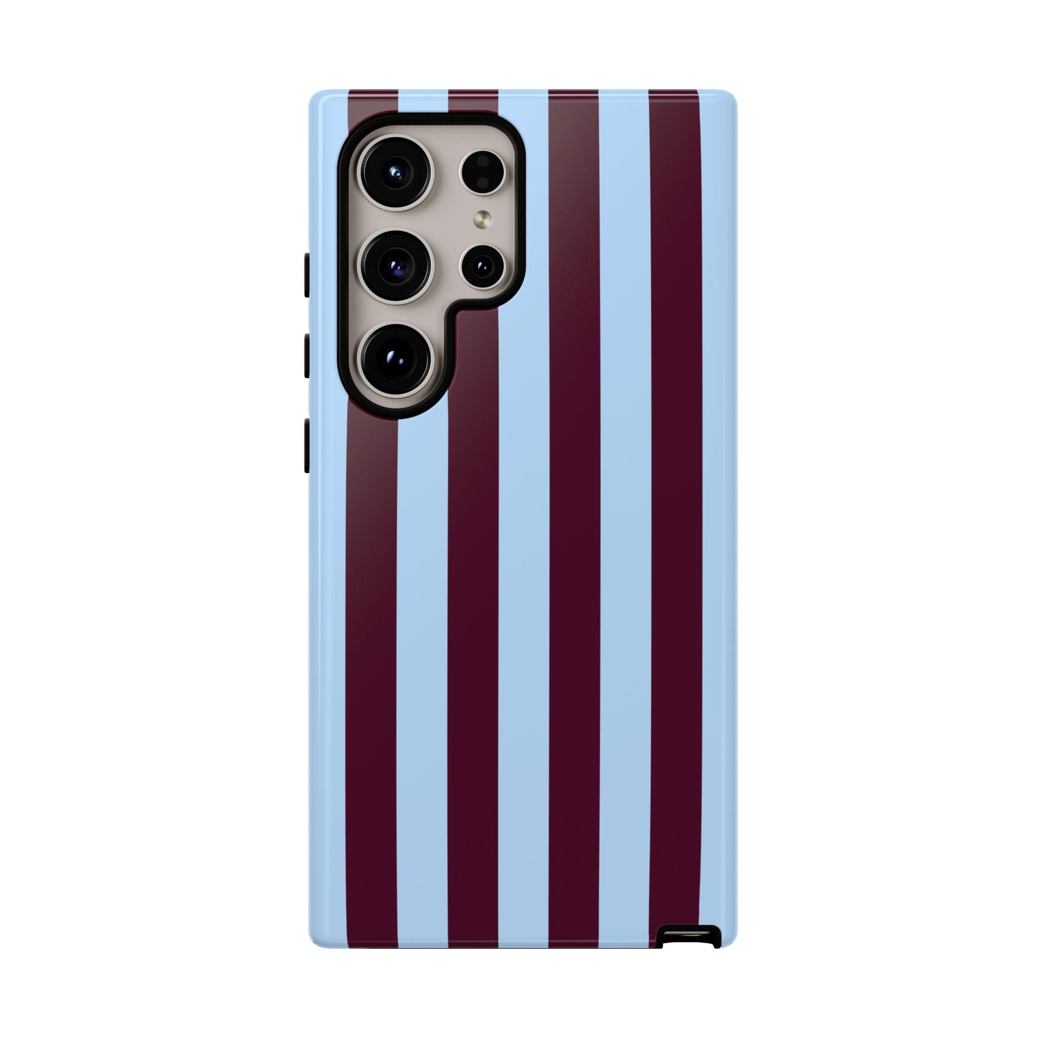 Light Blue & Burgundy Stripes Phone Case