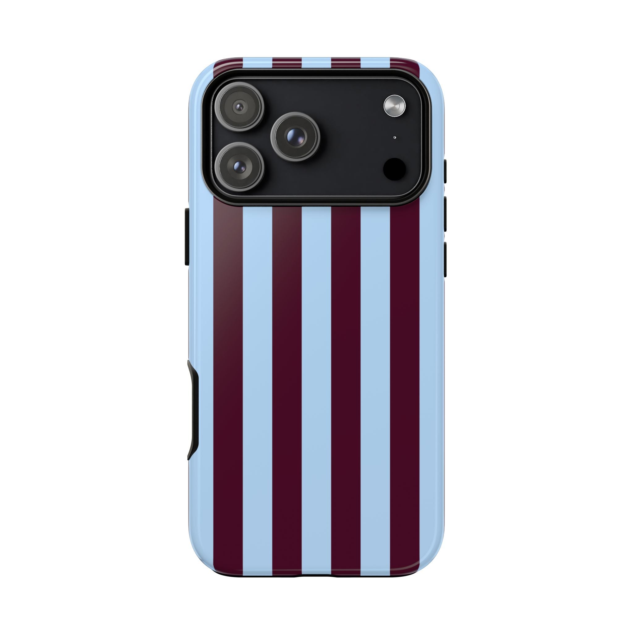 Maroon and Sky Blue Stripes Phone Case