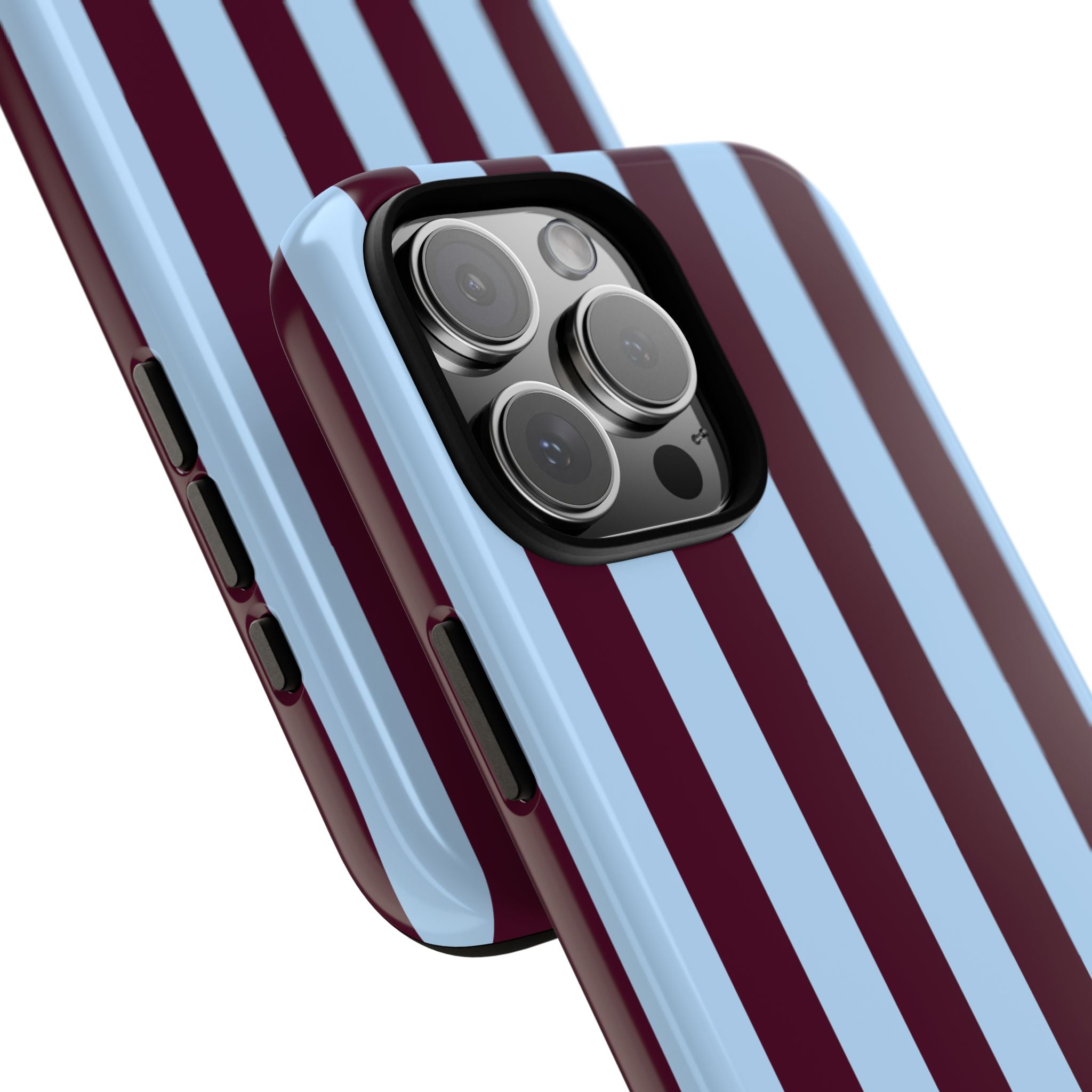 Maroon and Sky Blue Stripes Phone Case