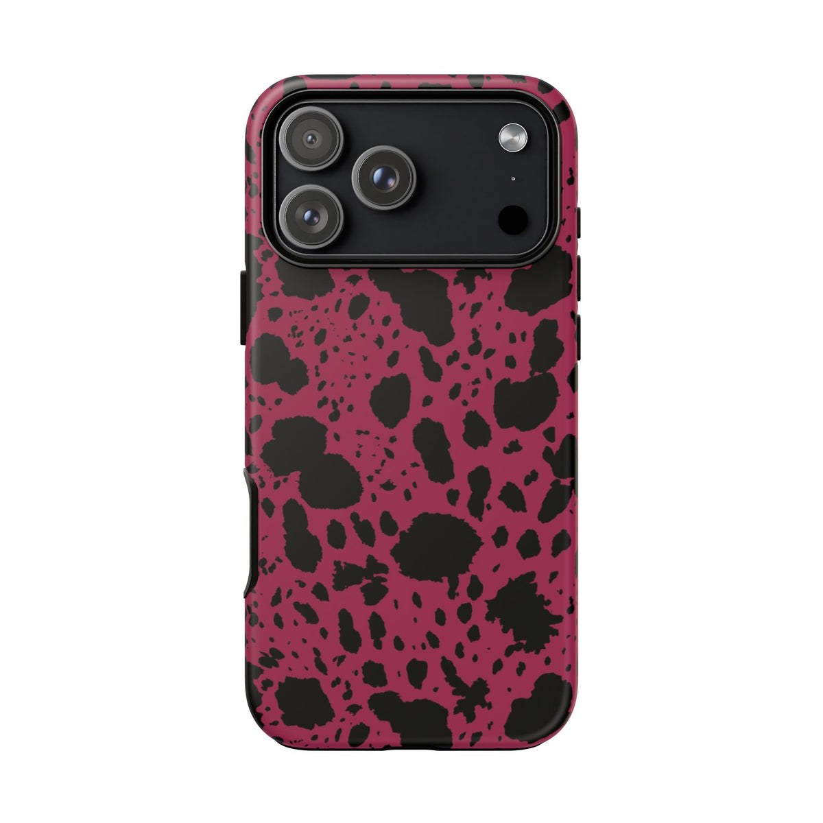 Burgundy Black Cow Print Phone Case