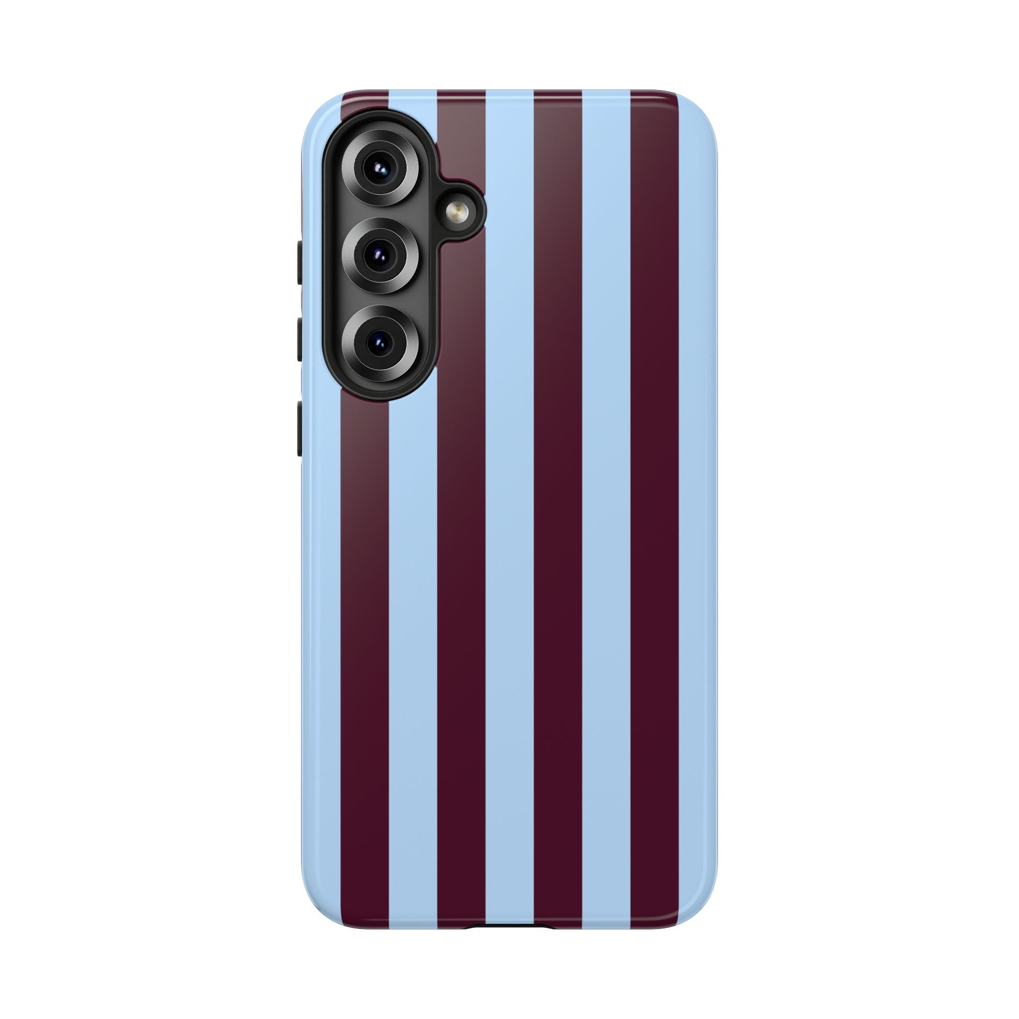Light Blue & Burgundy Stripes Phone Case