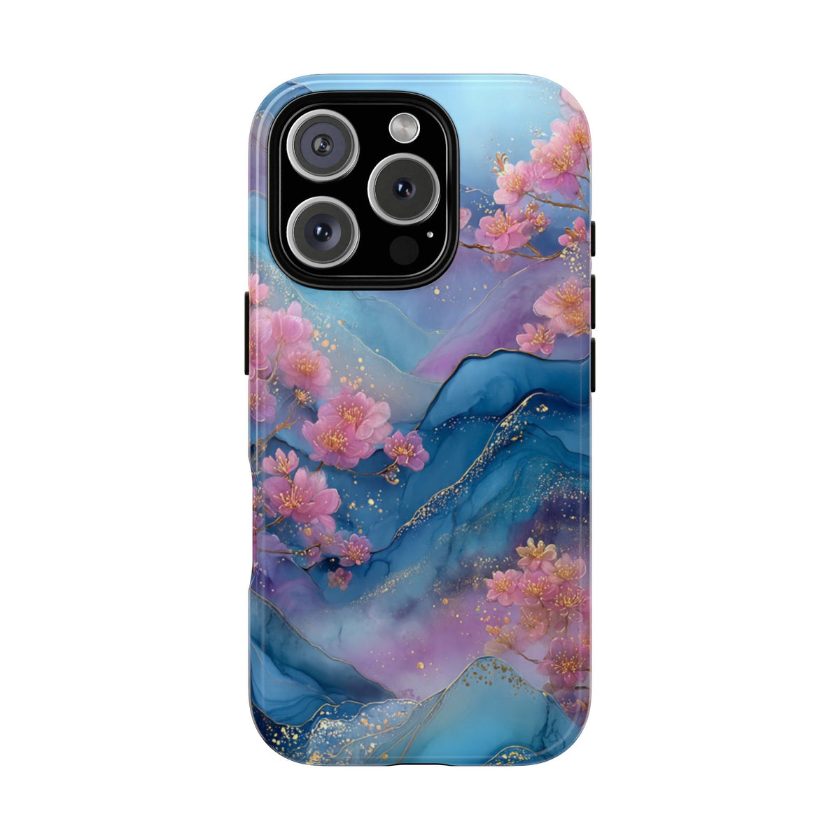 Floral Blue Marble Phone Case