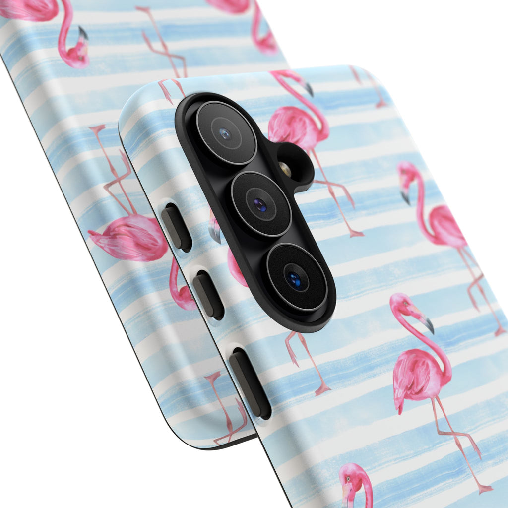 Pink Flamingo Stripe Phone Case