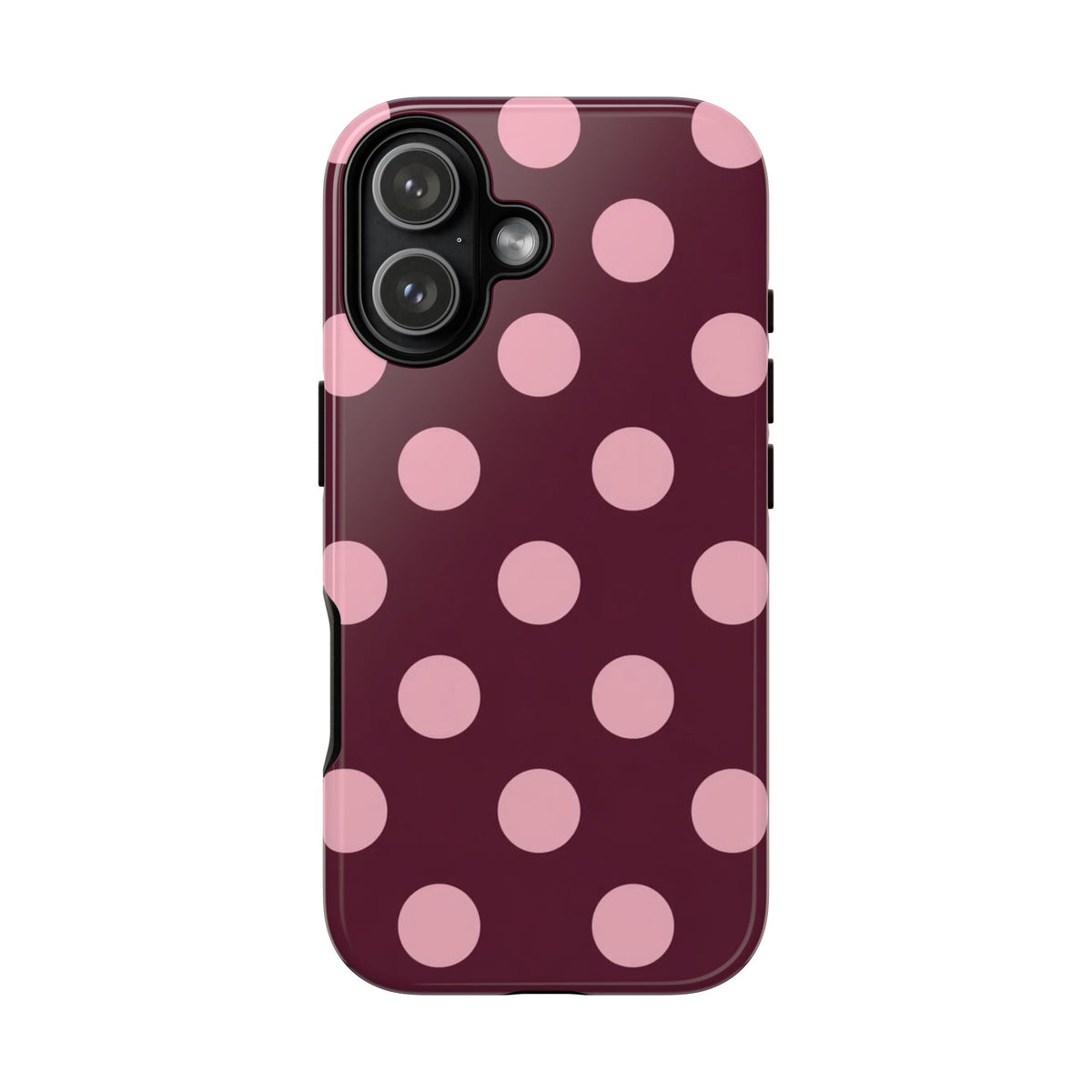 Burgundy & Pink Polka Phone Case