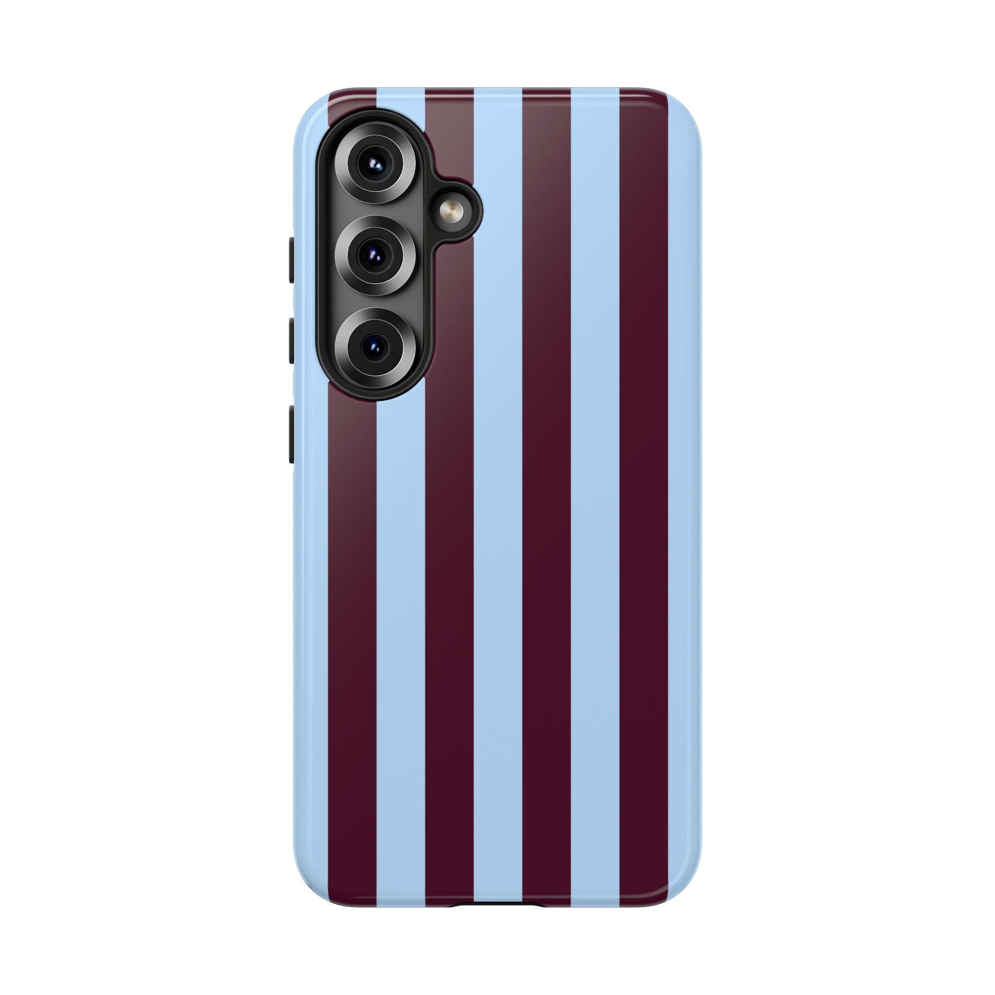 Light Blue & Burgundy Stripes Phone Case