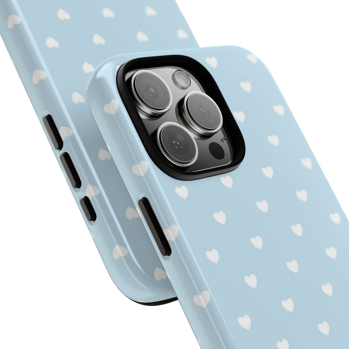 Pastel Blue Tiny Heart Pattern Phone Case