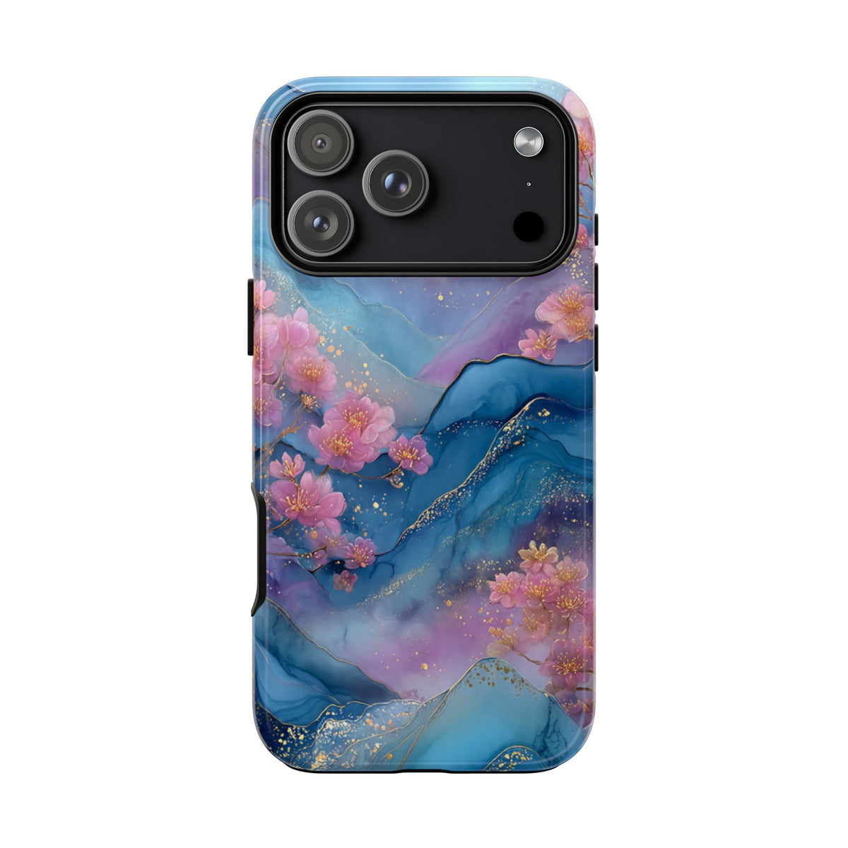 Floral Blue Marble Phone Case