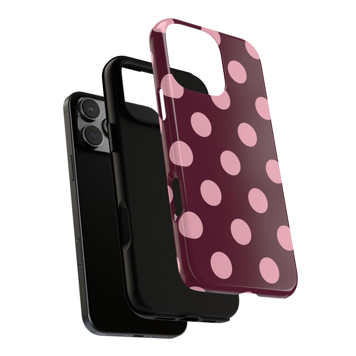 Burgundy & Pink Polka Phone Case