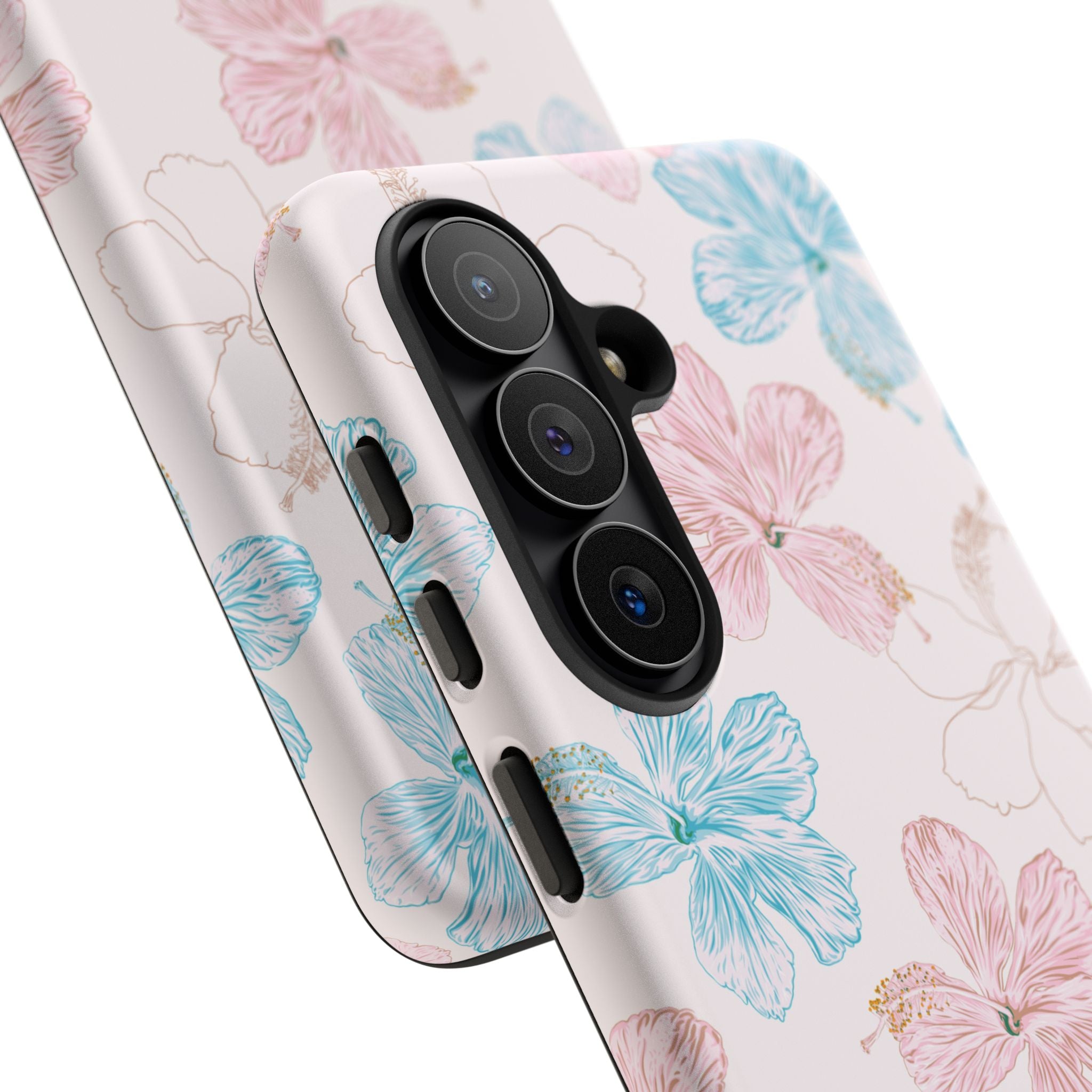 Pink & Blue Hibiscus Phone Case