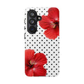 Red Hibiscus Polka Dot Phone Case