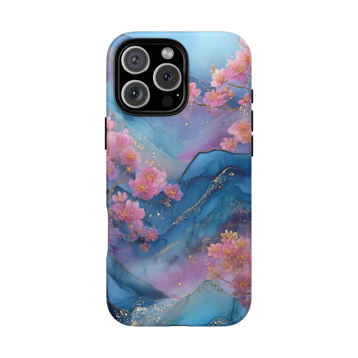 Floral Blue Marble Phone Case