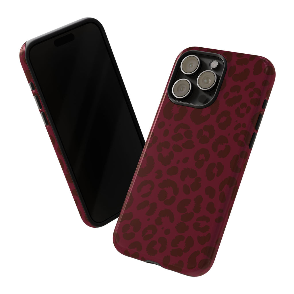 Burgundy Leopard Print Phone Case