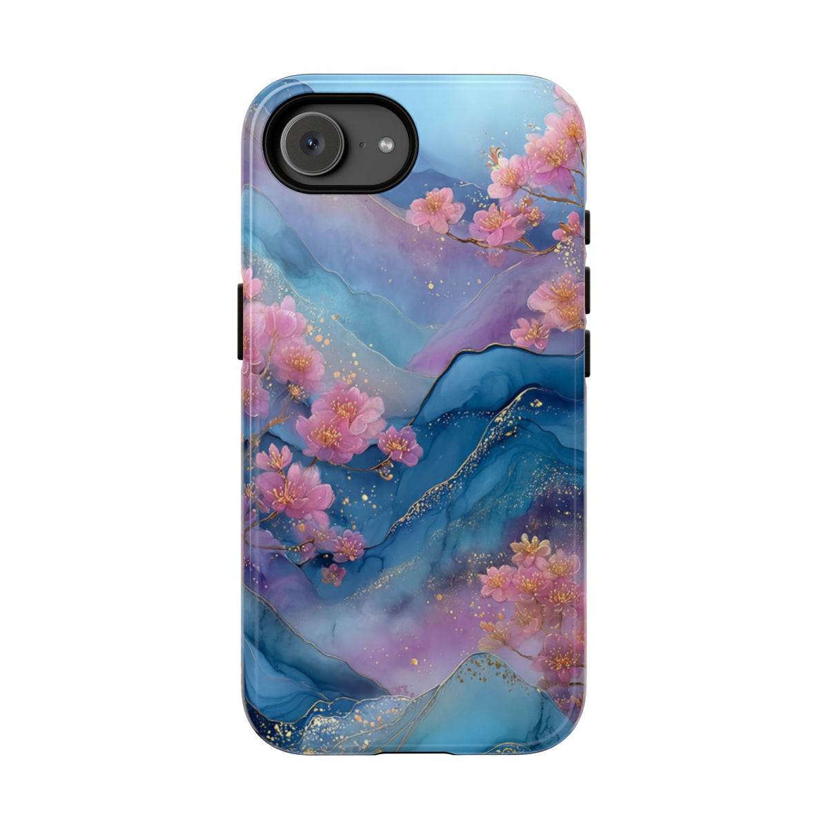 Floral Blue Marble Phone Case