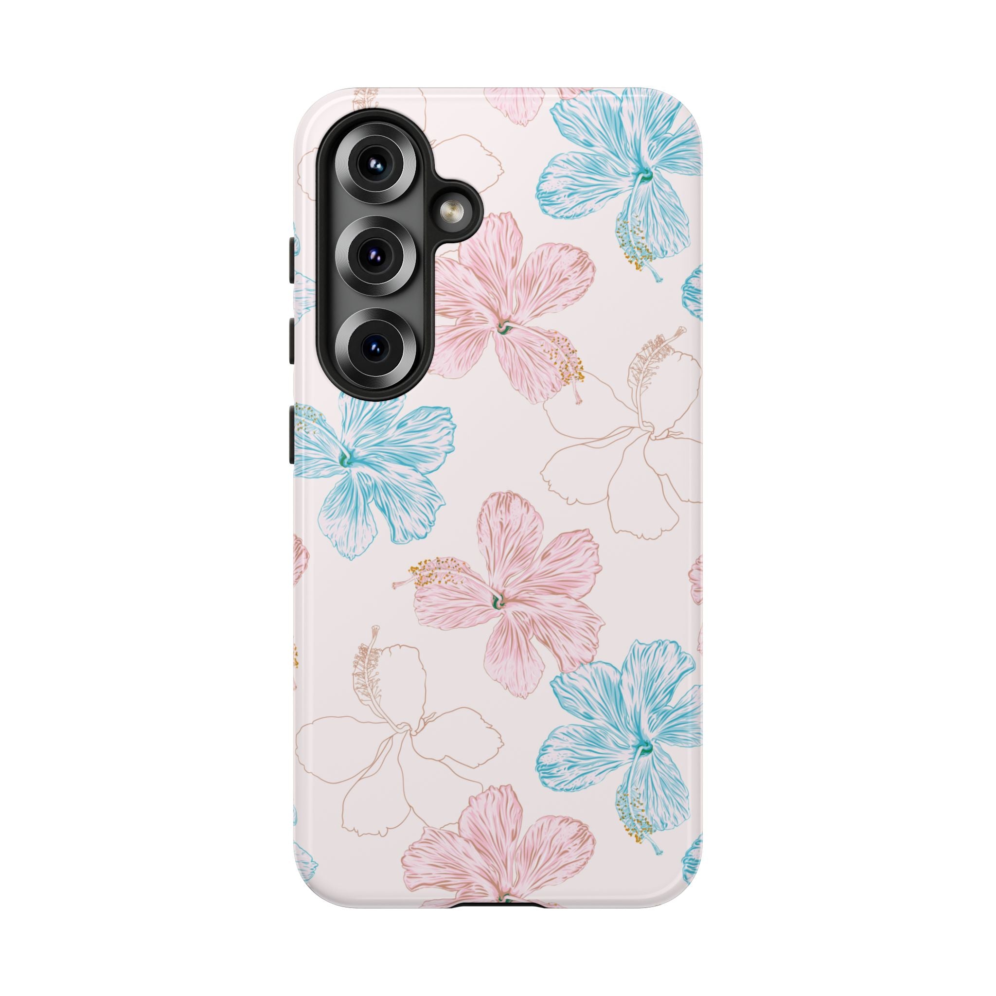 Pink & Blue Hibiscus Phone Case
