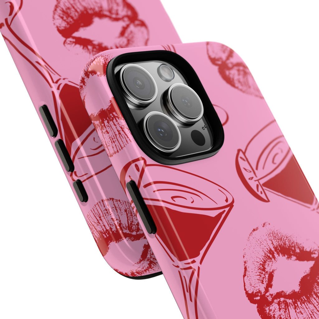Red Lipstick & Martini Pattern Phone Case