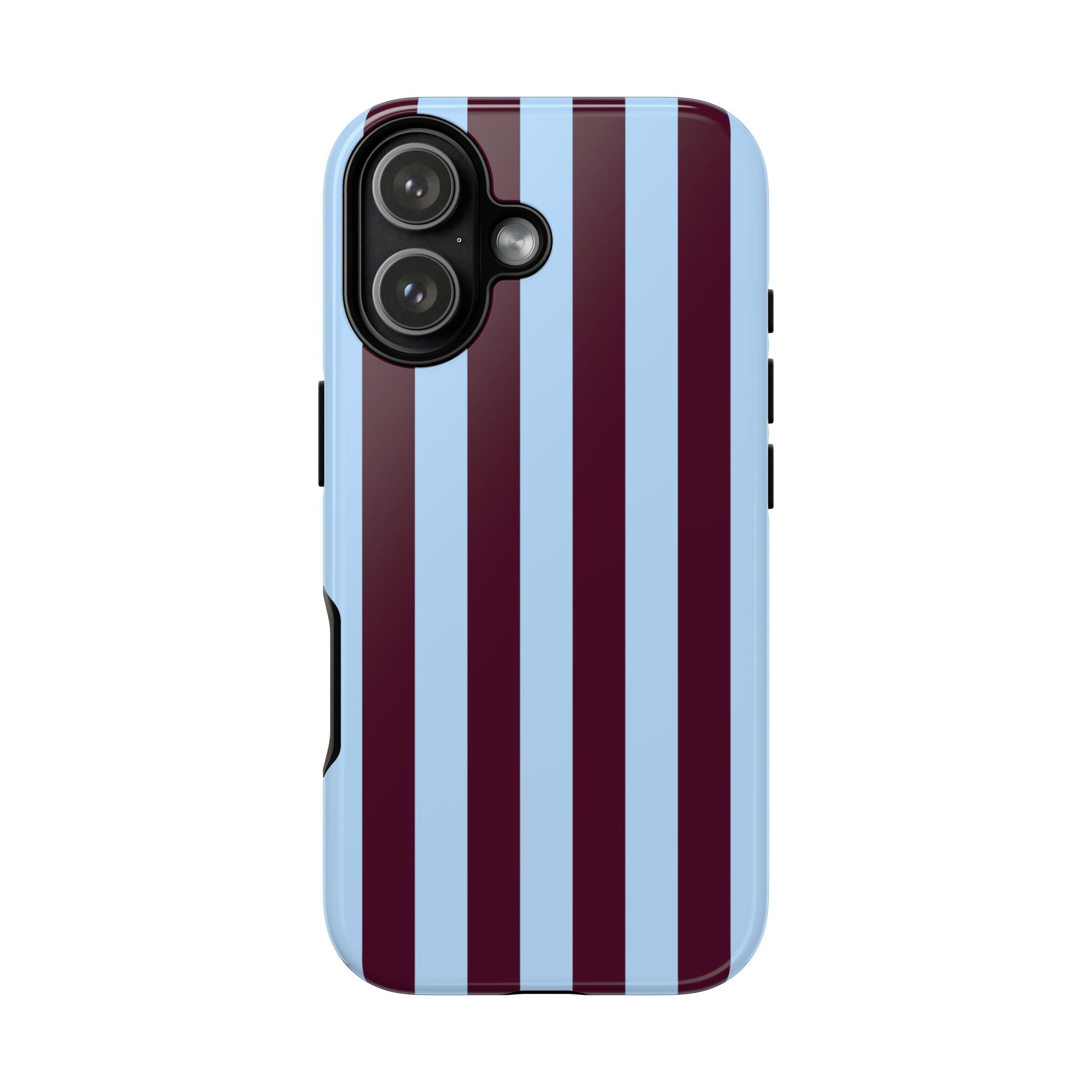 Maroon and Sky Blue Vertical Stripes Phone Case
