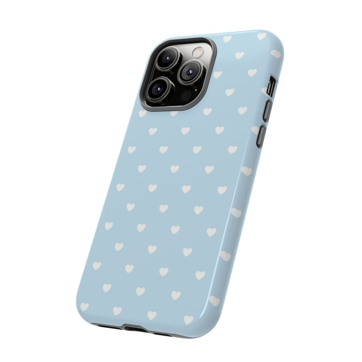 Pastel Blue Tiny Heart Pattern Phone Case