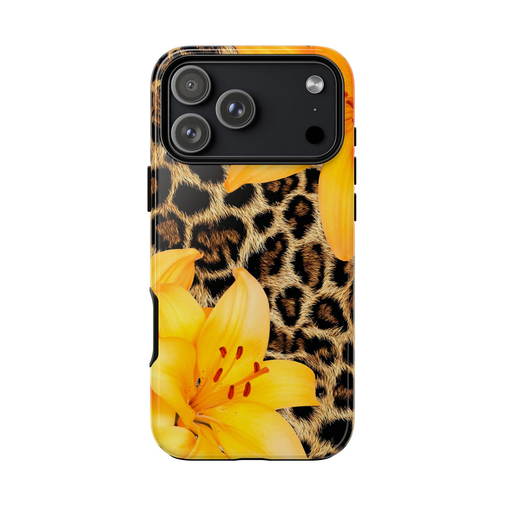 Yellow Lily & Leopard Pint Phone Case
