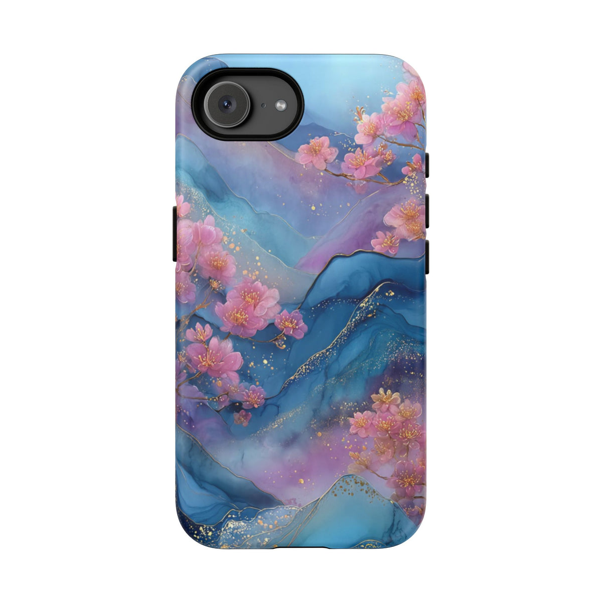 Floral Blue Marble Phone Case
