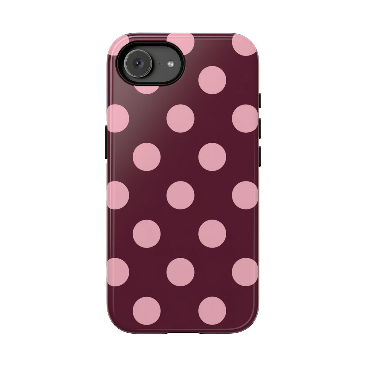 Burgundy & Pink Polka Phone Case