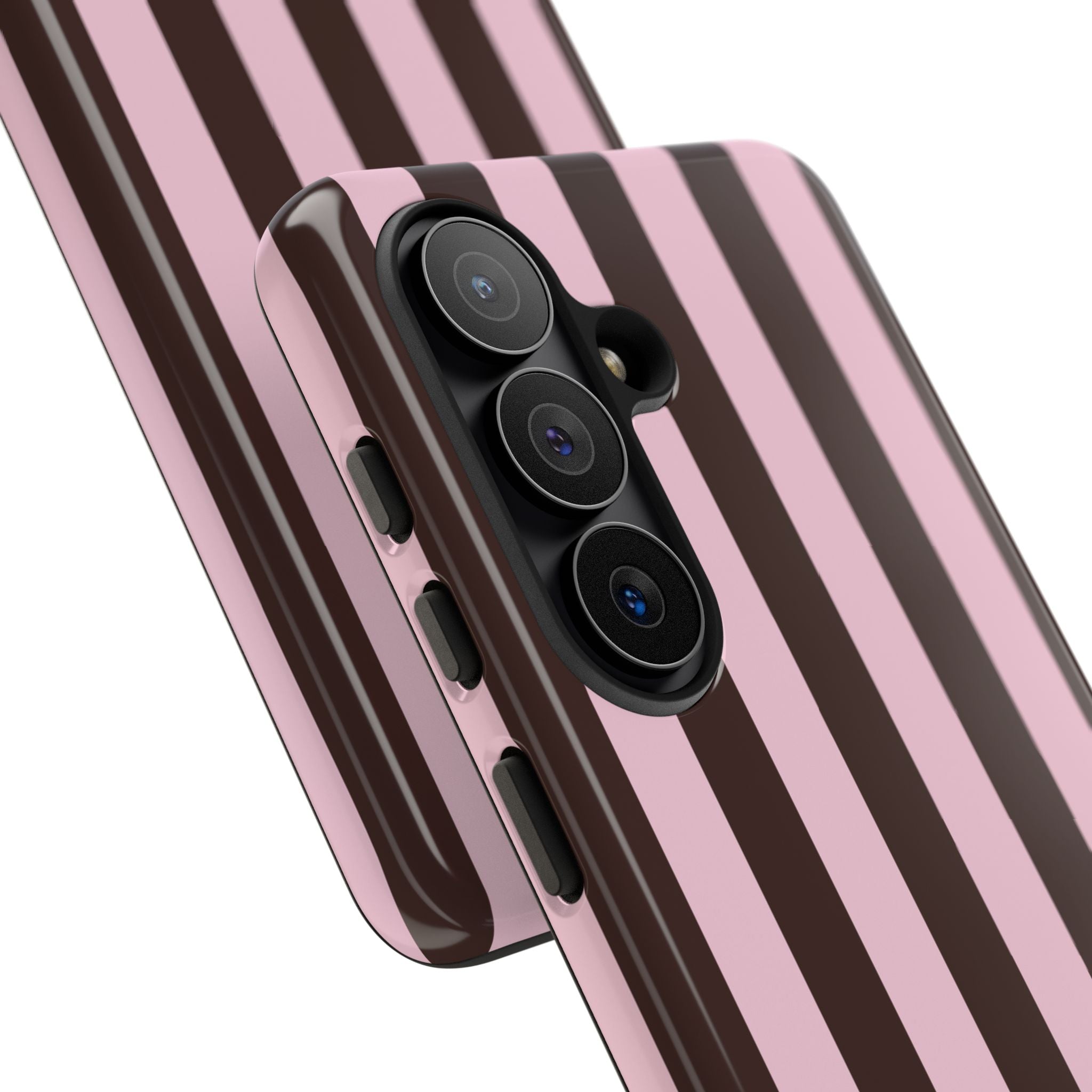 Pink & Brown Vertical Stripe Phone Case