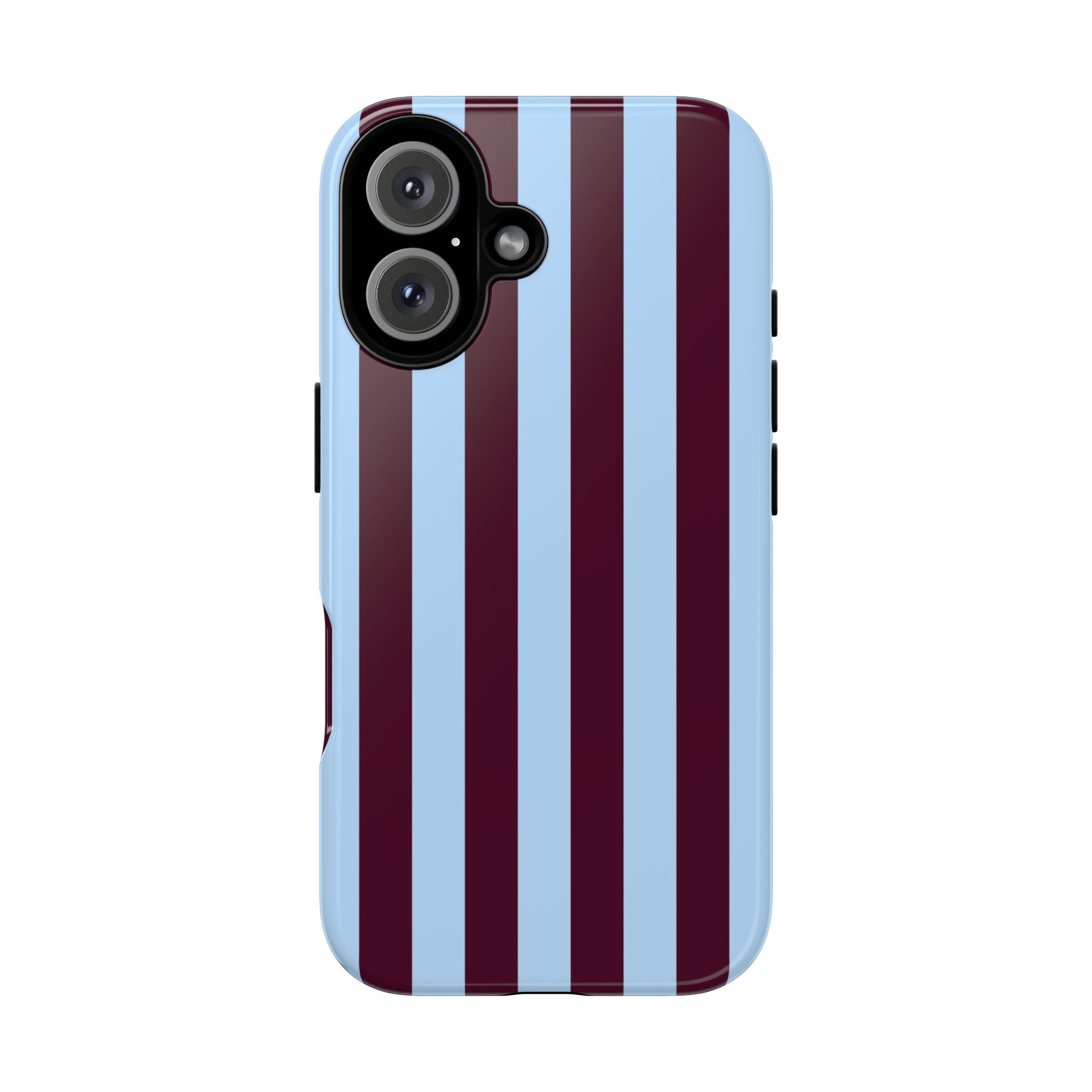 Maroon and Sky Blue Vertical Stripes Phone Case