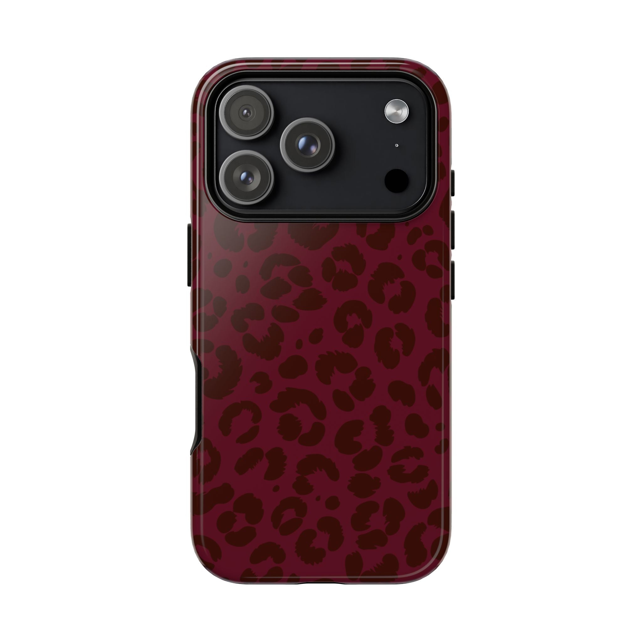 Burgundy Leopard Print Phone Case