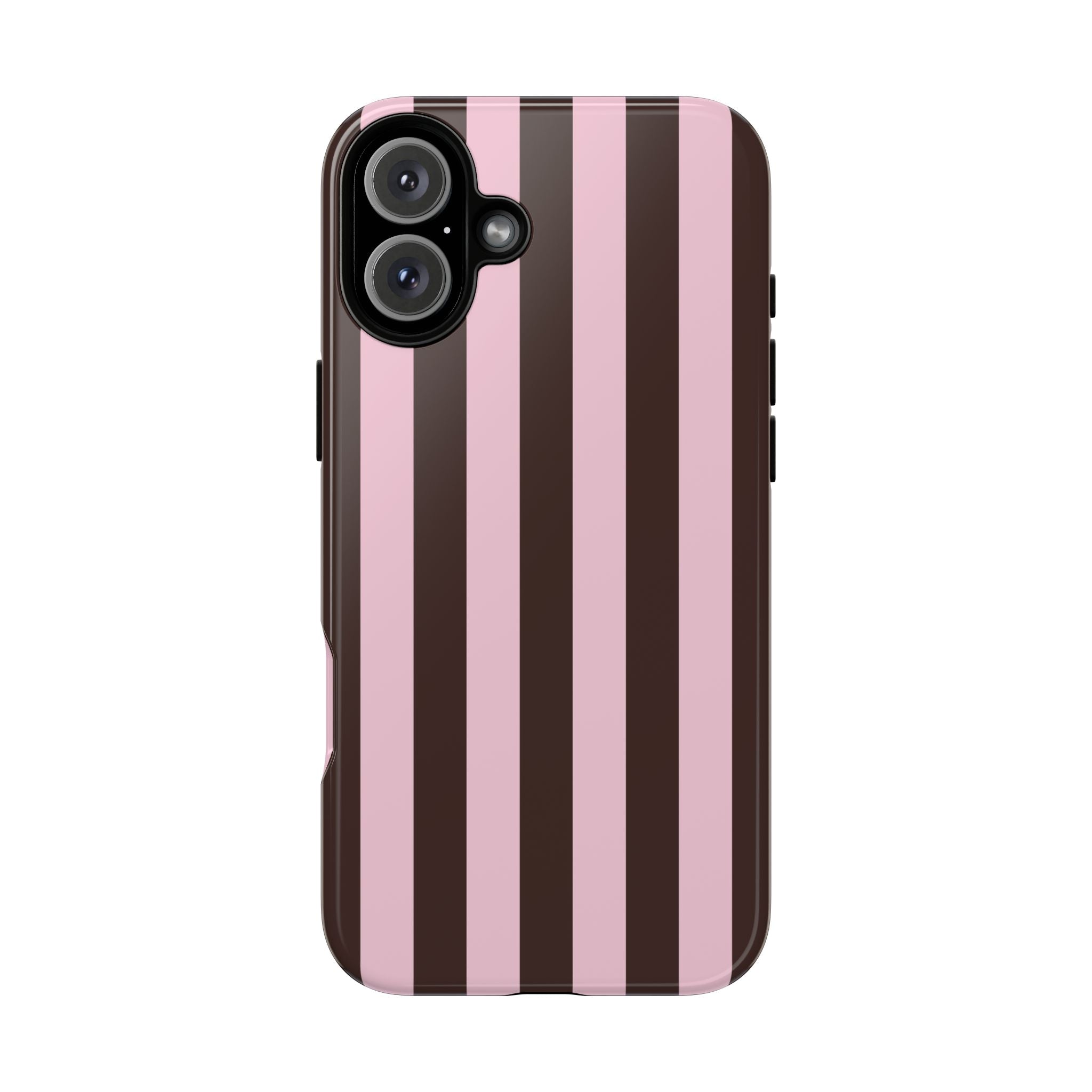 Pink and Brown Stripe Phone Case