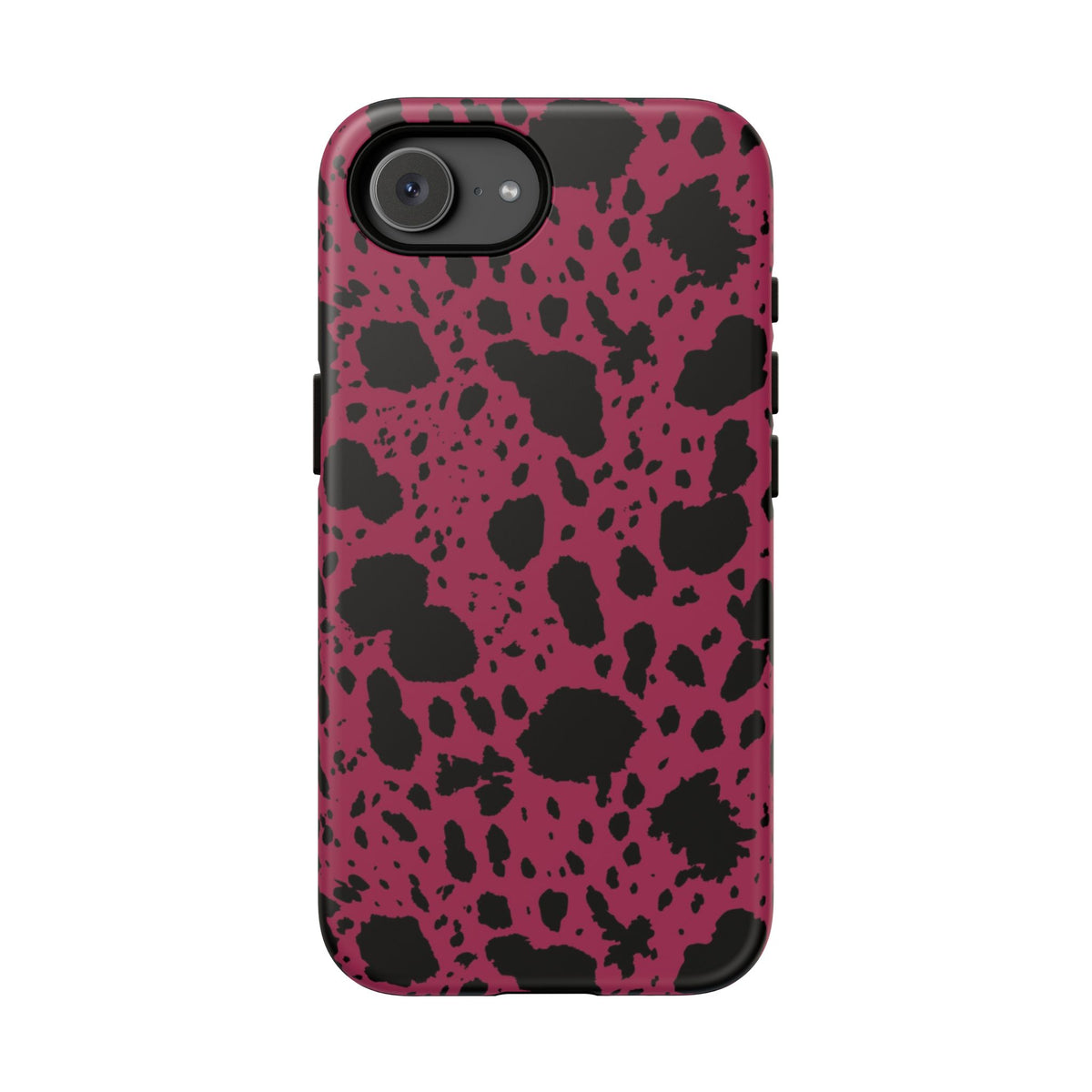 Burgundy Black Cow Print Phone Case