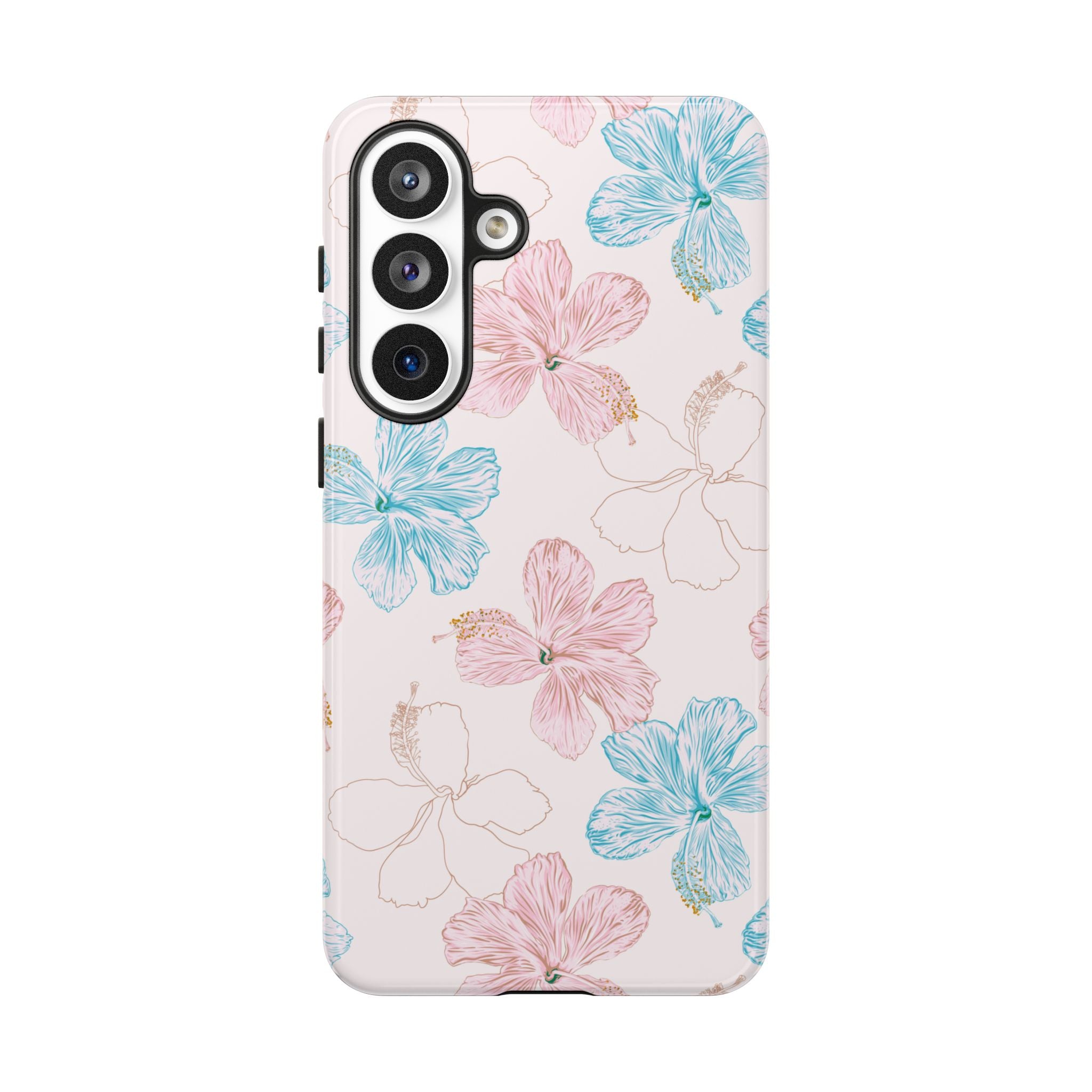 Pink & Blue Hibiscus Phone Case