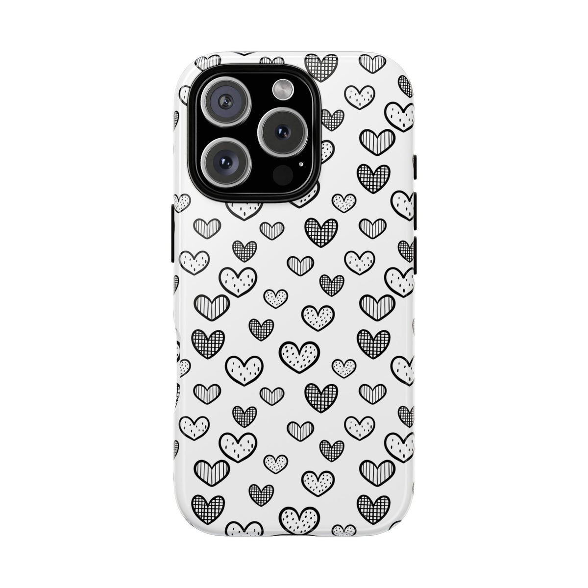 Black & White Hearts Phone Case
