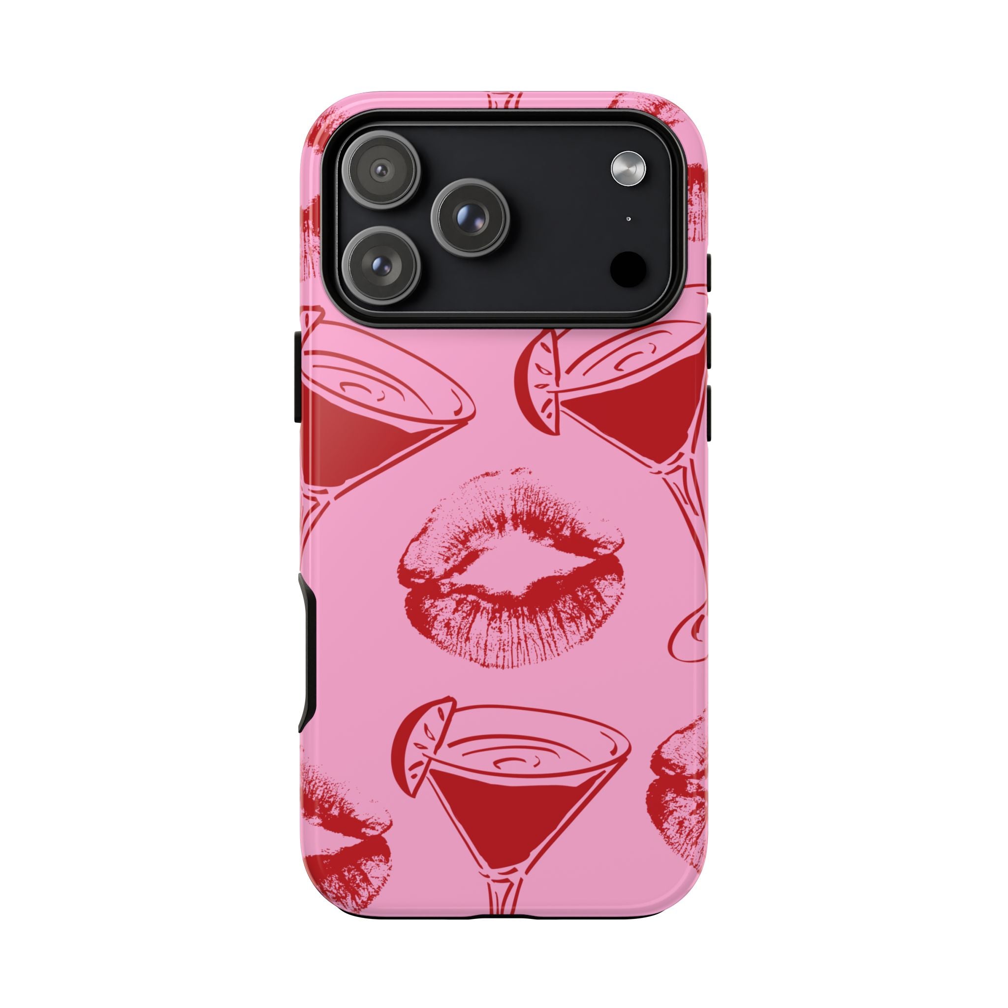 Red Lipstick & Martini Pattern Phone Case