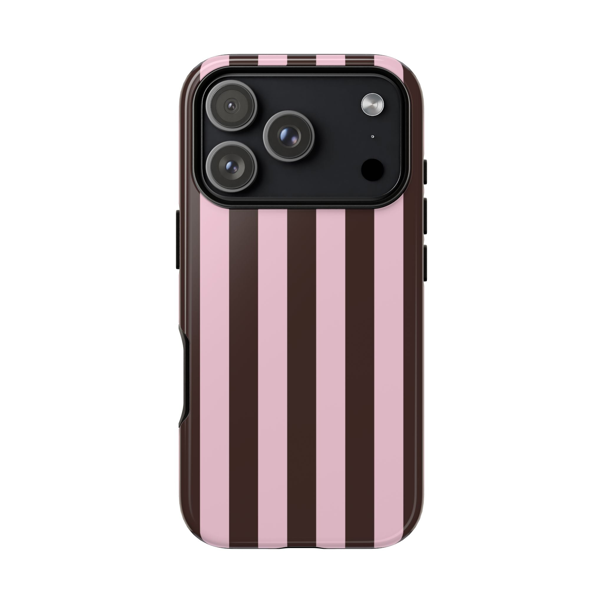Pink and Brown Stripe Phone Case