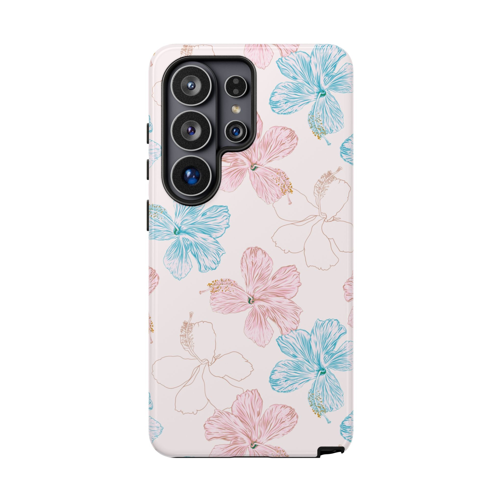 Pink & Blue Hibiscus Phone Case