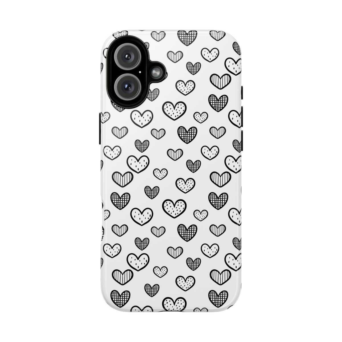 Black & White Hearts Phone Case