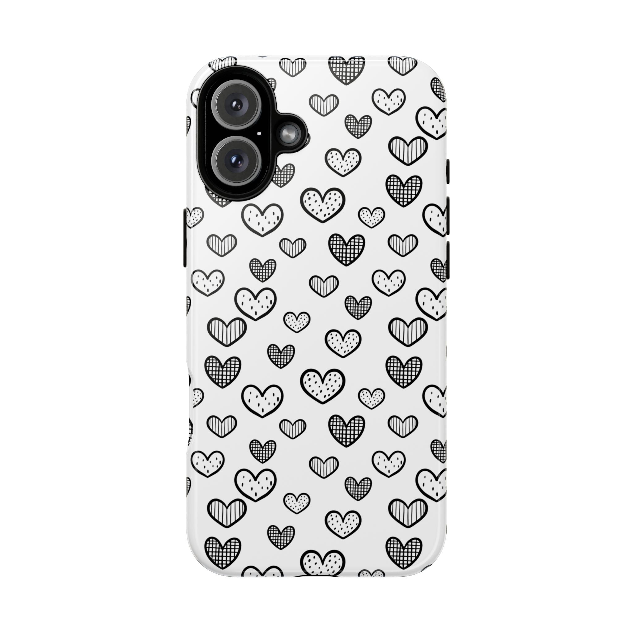 Black & White Hearts Phone Case