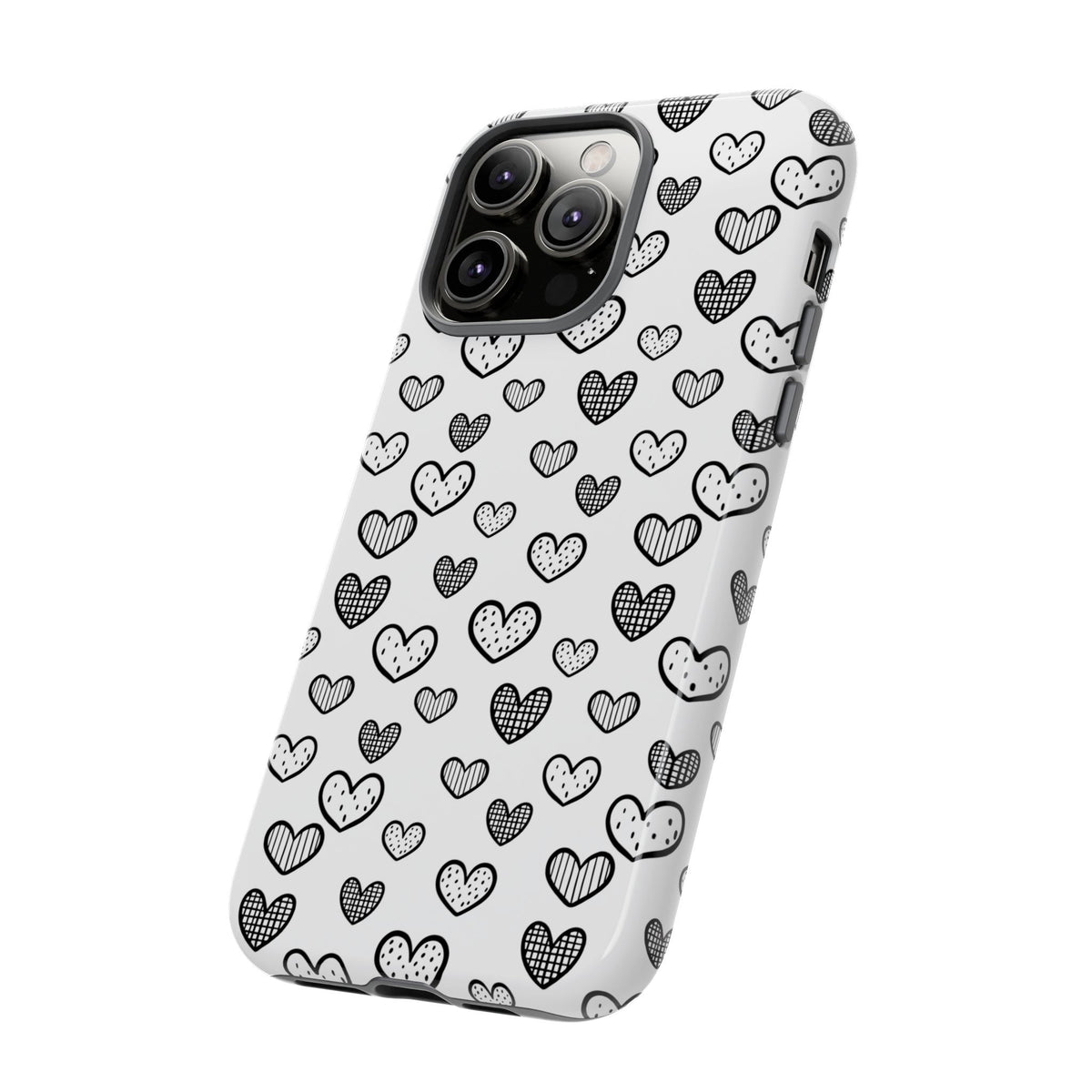 Black & White Hearts Phone Case