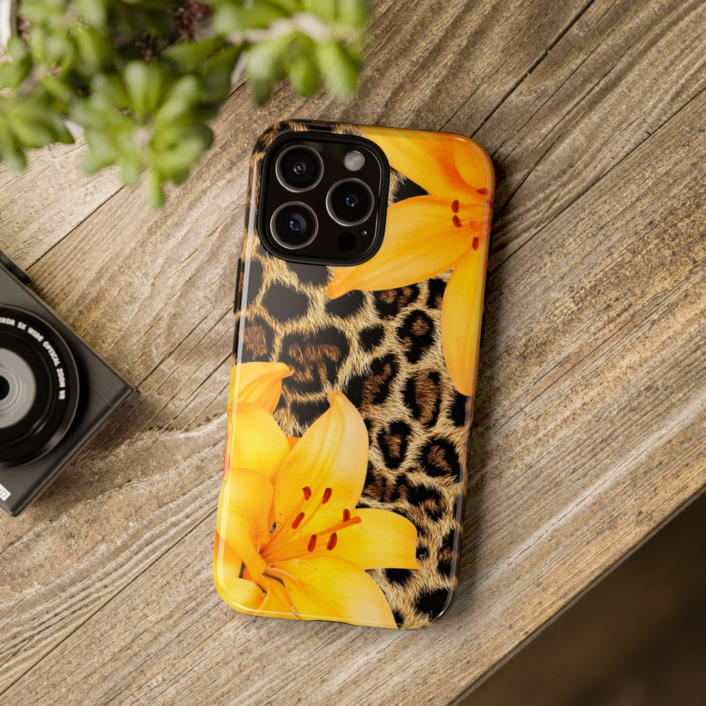 Yellow Lily & Leopard Pint Phone Case
