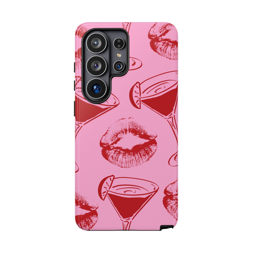 Red Lipstick & Martini Pattern Phone Case