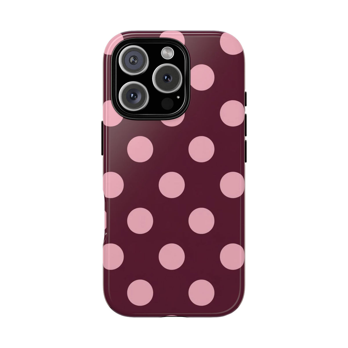 Burgundy & Pink Polka Phone Case